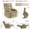image:imageMCombo Oversized Dual Motor Power Lift Recliner Chair for Elderly R7891  Heat and Massage Zero Gravity Lift Chair Infinite Position Lay Flat USB Ports Big amp Tall Fabric LargeWide BurgundyBeige