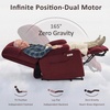 image:imageMCombo Oversized Dual Motor Power Lift Recliner Chair for Elderly R7891  Heat and Massage Zero Gravity Lift Chair Infinite Position Lay Flat USB Ports Big amp Tall Fabric LargeWide BurgundyBurgundy