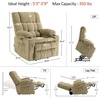image:imageMCombo Oversized Dual Motor Power Lift Recliner Chair for Elderly R7891  Heat and Massage Zero Gravity Lift Chair Infinite Position Lay Flat USB Ports Big amp Tall Fabric LargeWide BurgundyBeige