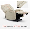 image:imageMCombo Single Motor Power Lift Recliner for Elderly R7541 LargeOversize  140 Recline 47 Footrest 2 USB amp Cup Holders Vibration Massage amp Lumbar Heat 350 lbs Capacity for Big and Tall ElderlyBeige