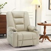 image:imageMCombo Single Motor Power Lift Recliner for Elderly R7541 LargeOversize  140 Recline 47 Footrest 2 USB amp Cup Holders Vibration Massage amp Lumbar Heat 350 lbs Capacity for Big and Tall ElderlyBeige