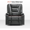 image:imageMCombo Single Motor Power Lift Recliner for Elderly R7541 LargeOversize  140 Recline 47 Footrest 2 USB amp Cup Holders Vibration Massage amp Lumbar Heat 350 lbs Capacity for Big and Tall ElderlyDark Grey