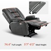image:imageMCombo Single Motor Power Lift Recliner for Elderly R7541 LargeOversize  140 Recline 47 Footrest 2 USB amp Cup Holders Vibration Massage amp Lumbar Heat 350 lbs Capacity for Big and Tall ElderlyDark Grey