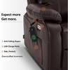 image:imageMCombo Small Power Lift Recliner Chair for Elderly Heat and Massage 7408  FSC amp OEKOTEX Certified USBampType C Charging Port Cup Holders Side Pockets Faux Leather Notool AssemblyDark Brown