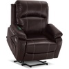 image:imageMCombo Small Power Lift Recliner Chair for Elderly Heat and Massage 7408  FSC amp OEKOTEX Certified USBampType C Charging Port Cup Holders Side Pockets Faux Leather Notool AssemblyDark Brown