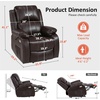 image:imageMCombo Small Power Lift Recliner Chair for Elderly Heat and Massage 7408  FSC amp OEKOTEX Certified USBampType C Charging Port Cup Holders Side Pockets Faux Leather Notool AssemblyDark Brown