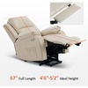 image:imageMCombo Small Power Lift Recliner Chair for Elderly Heat and Massage 7408  FSC amp OEKOTEX Certified USBampType C Charging Port Cup Holders Side Pockets Faux Leather Notool AssemblyBeige