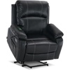 image:imageMCombo Small Power Lift Recliner Chair for Elderly Heat and Massage 7408  FSC amp OEKOTEX Certified USBampType C Charging Port Cup Holders Side Pockets Faux Leather Notool AssemblyBlack