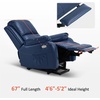 image:imageMCombo Small Power Lift Recliner Chair for Elderly Heat and Massage 7408  FSC amp OEKOTEX Certified USBampType C Charging Port Cup Holders Side Pockets Faux Leather Notool AssemblyNavy Blue