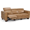 image:imageMCombo 854 Zero Wall Hugger Power Recliner Sofa HL198M3 Toast  3Seater Power Headrest USB A amp C Charge Ports Solid Wood Legs Small Spaces Living Room Breathable Faux LeatherToast