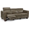 image:imageMCombo 854 Zero Wall Hugger Power Recliner Sofa HL198M3 Toast  3Seater Power Headrest USB A amp C Charge Ports Solid Wood Legs Small Spaces Living Room Breathable Faux LeatherGrey