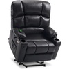 image:imageMCombo Dual Motor Power Lift Recliner Chair for Elderly Massage and Heat Lay Flat Zero Gravity Home Button USB Port Faux Leather 7680 Cream White LargeBlack