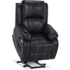 image:imageMCombo Small Power Lift Recliner Chair for Elderly Heat and Massage 7408  FSC amp OEKOTEX Certified USBampType C Charging Port Cup Holders Side Pockets Faux Leather Notool AssemblyBlack