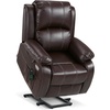 image:imageMCombo Small Power Lift Recliner Chair for Elderly Heat and Massage 7408  FSC amp OEKOTEX Certified USBampType C Charging Port Cup Holders Side Pockets Faux Leather Notool AssemblyDark Brown