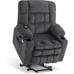 image:imageMCombo Oversized Dual Motor Power Lift Recliner Chair for Elderly R7891  Heat and Massage Zero Gravity Lift Chair Infinite Position Lay Flat USB Ports Big amp Tall Fabric LargeWide BurgundyDark Gray