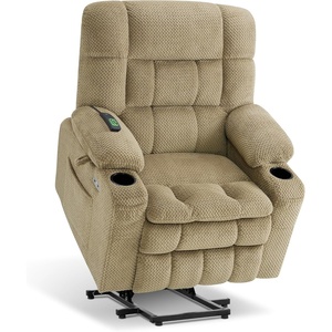image:imageMCombo Oversized Dual Motor Power Lift Recliner Chair for Elderly R7891  Heat and Massage Zero Gravity Lift Chair Infinite Position Lay Flat USB Ports Big amp Tall Fabric LargeWide BurgundyBeige