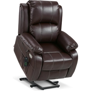 image:imageMCombo Small Power Lift Recliner Chair for Elderly Heat and Massage 7408  FSC amp OEKOTEX Certified USBampType C Charging Port Cup Holders Side Pockets Faux Leather Notool AssemblyDark Brown