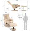 image:imageMCombo Recliner with Ottoman Reclining Chair with Massage 360 Swivel Living Room Chair Faux Leather 7902 Dark GreyCream White