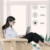 image:imageMCombo Recliner with Ottoman Reclining Chair with Massage 360 Swivel Living Room Chair Faux Leather 7902 Dark GreyCream White