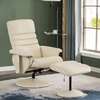 image:imageMCombo Recliner with Ottoman Reclining Chair with Massage 360 Swivel Living Room Chair Faux Leather 7902 Dark GreyCream White