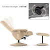 image:imageMCombo Recliner with Ottoman Reclining Chair with Massage 360 Swivel Living Room Chair Faux Leather 7902 Dark GreyCream White