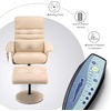 image:imageMCombo Recliner with Ottoman Reclining Chair with Massage 360 Swivel Living Room Chair Faux Leather 7902 Dark GreyCream White