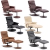image:imageMCombo Recliner with Ottoman Reclining Chair with Massage 360 Swivel Living Room Chair Faux Leather 7902 Dark GreyCream White