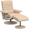 image:imageMCombo Recliner with Ottoman Reclining Chair with Massage 360 Swivel Living Room Chair Faux Leather 7902 Dark GreyCream White