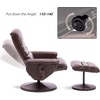 image:imageMCombo Recliner with Ottoman Reclining Chair with Massage 360 Swivel Living Room Chair Faux Leather 7902 Dark GreyDark Brown