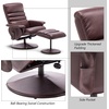 image:imageMCombo Recliner with Ottoman Reclining Chair with Massage 360 Swivel Living Room Chair Faux Leather 7902 Dark GreyDark Brown