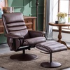 image:imageMCombo Recliner with Ottoman Reclining Chair with Massage 360 Swivel Living Room Chair Faux Leather 7902 Dark GreyDark Brown