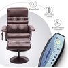 image:imageMCombo Recliner with Ottoman Reclining Chair with Massage 360 Swivel Living Room Chair Faux Leather 7902 Dark GreyDark Brown