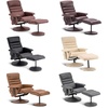 image:imageMCombo Recliner with Ottoman Reclining Chair with Massage 360 Swivel Living Room Chair Faux Leather 7902 Dark GreyDark Brown