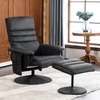 image:imageMCombo Recliner with Ottoman Reclining Chair with Massage 360 Swivel Living Room Chair Faux Leather 7902 Dark GreyDark Grey