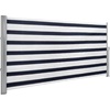 image:imageMCombo 78 x 138 Retractable Side Awning Privacy Screen for Patio Beige  Fully Assembled Aluminum Frame 280gm Polyester Fabric Fabric with UV and Waterproof CoatingOcean Blue with White Stripes