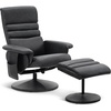 image:imageMCombo Recliner with Ottoman Reclining Chair with Massage 360 Swivel Living Room Chair Faux Leather 7902 Dark GreyDark Grey
