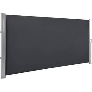 image:imageMCombo 78 x 138 Retractable Side Awning Privacy Screen for Patio Beige  Fully Assembled Aluminum Frame 280gm Polyester Fabric Fabric with UV and Waterproof CoatingDark Grey