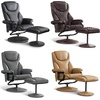 image:imageMCombo Recliner with Ottoman Reclining Chair with Massage 360 Swivel Living Room Chair Faux Leather 4901 Dark BrownBlack