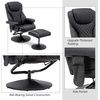 image:imageMCombo Recliner with Ottoman Reclining Chair with Massage 360 Swivel Living Room Chair Faux Leather 4901 Dark BrownBlack