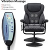 image:imageMCombo Recliner with Ottoman Reclining Chair with Massage 360 Swivel Living Room Chair Faux Leather 4901 Dark BrownBlack