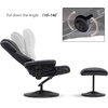 image:imageMCombo Recliner with Ottoman Reclining Chair with Massage 360 Swivel Living Room Chair Faux Leather 4901 Dark BrownBlack