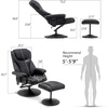 image:imageMCombo Recliner with Ottoman Reclining Chair with Massage 360 Swivel Living Room Chair Faux Leather 4901 Dark BrownBlack