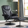 image:imageMCombo Recliner with Ottoman Reclining Chair with Massage 360 Swivel Living Room Chair Faux Leather 4901 Dark BrownBlack