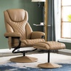 image:imageMCombo Recliner with Ottoman Reclining Chair with Massage 360 Swivel Living Room Chair Faux Leather 4901 Dark BrownCognac