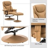 image:imageMCombo Recliner with Ottoman Reclining Chair with Massage 360 Swivel Living Room Chair Faux Leather 4901 Dark BrownCognac