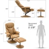 image:imageMCombo Recliner with Ottoman Reclining Chair with Massage 360 Swivel Living Room Chair Faux Leather 4901 Dark BrownCognac