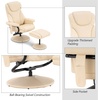 image:imageMCombo Recliner with Ottoman Reclining Chair with Massage 360 Swivel Living Room Chair Faux Leather 4901 Dark BrownCream White