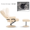 image:imageMCombo Recliner with Ottoman Reclining Chair with Massage 360 Swivel Living Room Chair Faux Leather 4901 Dark BrownCream White