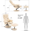 image:imageMCombo Recliner with Ottoman Reclining Chair with Massage 360 Swivel Living Room Chair Faux Leather 4901 Dark BrownCream White