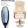 image:imageMCombo Recliner with Ottoman Reclining Chair with Massage 360 Swivel Living Room Chair Faux Leather 4901 Dark BrownCream White